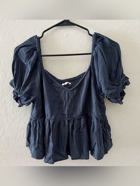 O’Neil Navy Blue Babydoll Blouse